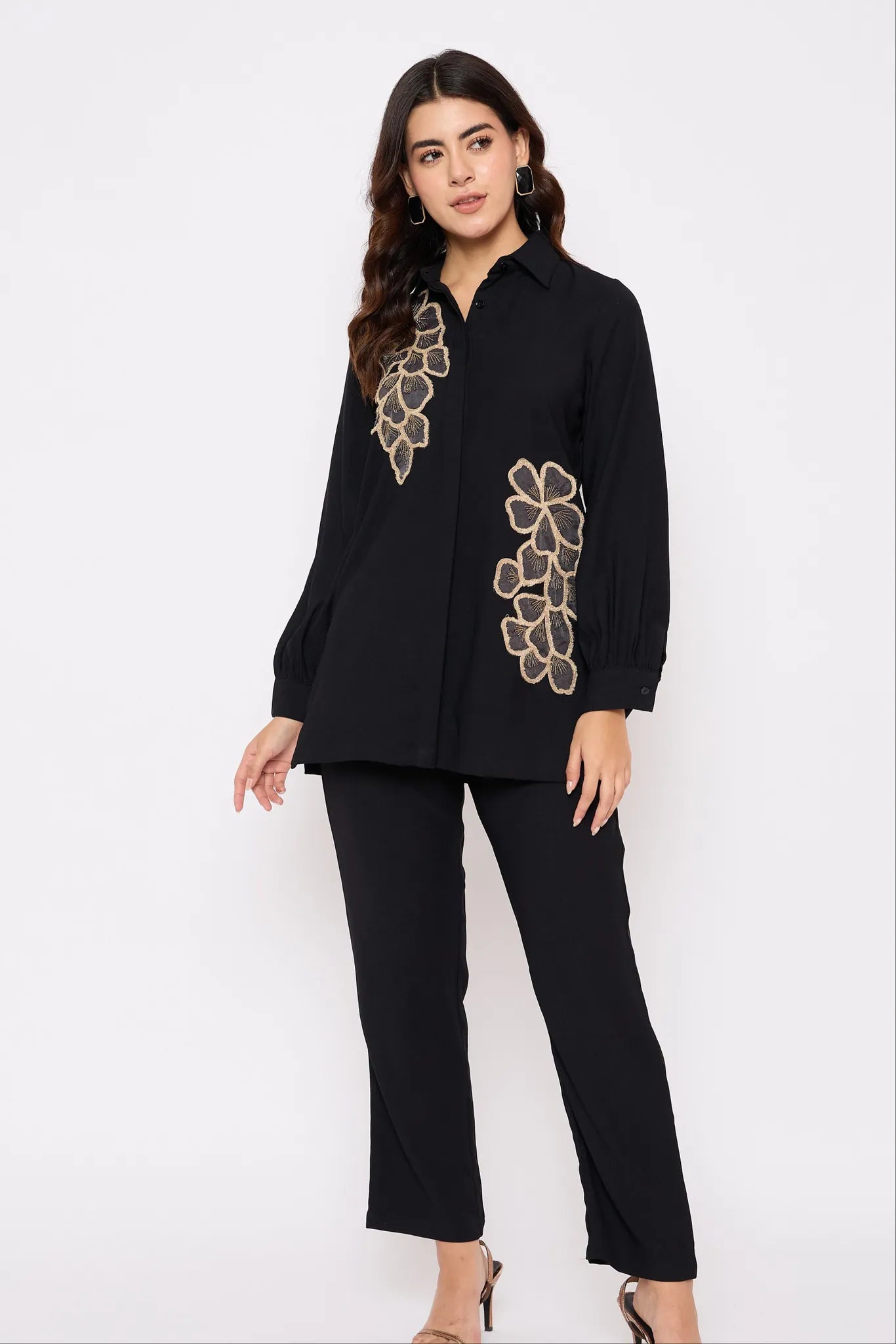 Black Embroided Co-ord Set