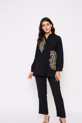 Black Embroided Co-ord Set