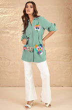 Mint Green Embellished Shirt