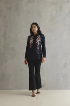 Navy Blue Embellished Shirt