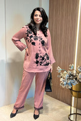 Dusky Pink Embroidered Co-Ord Set