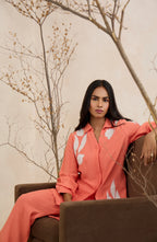 Coral Ember Embroidered Co-Ord Set