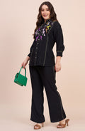 Black Sequin Embroidered Co-ord Set