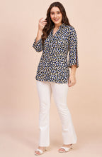 Blue & Black Polka Dot Print Shirt