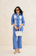 Skyflower Blue Floral Embroidered Co-Ord Set