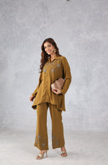 Mustard Floral Embellished Co-Ord Set