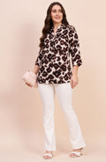 Brown Leopard Print Shirt