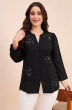 Black Stone Embellished Top