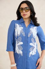 Skyflower Blue Floral Embroidered Co-Ord Set