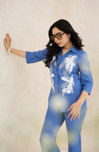Skyflower Blue Floral Embroidered Co-Ord Set