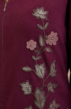 Wine Floral Embellished Co-Ord Set
