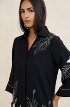 Black Leaf Embroidered Co-Ord Set
