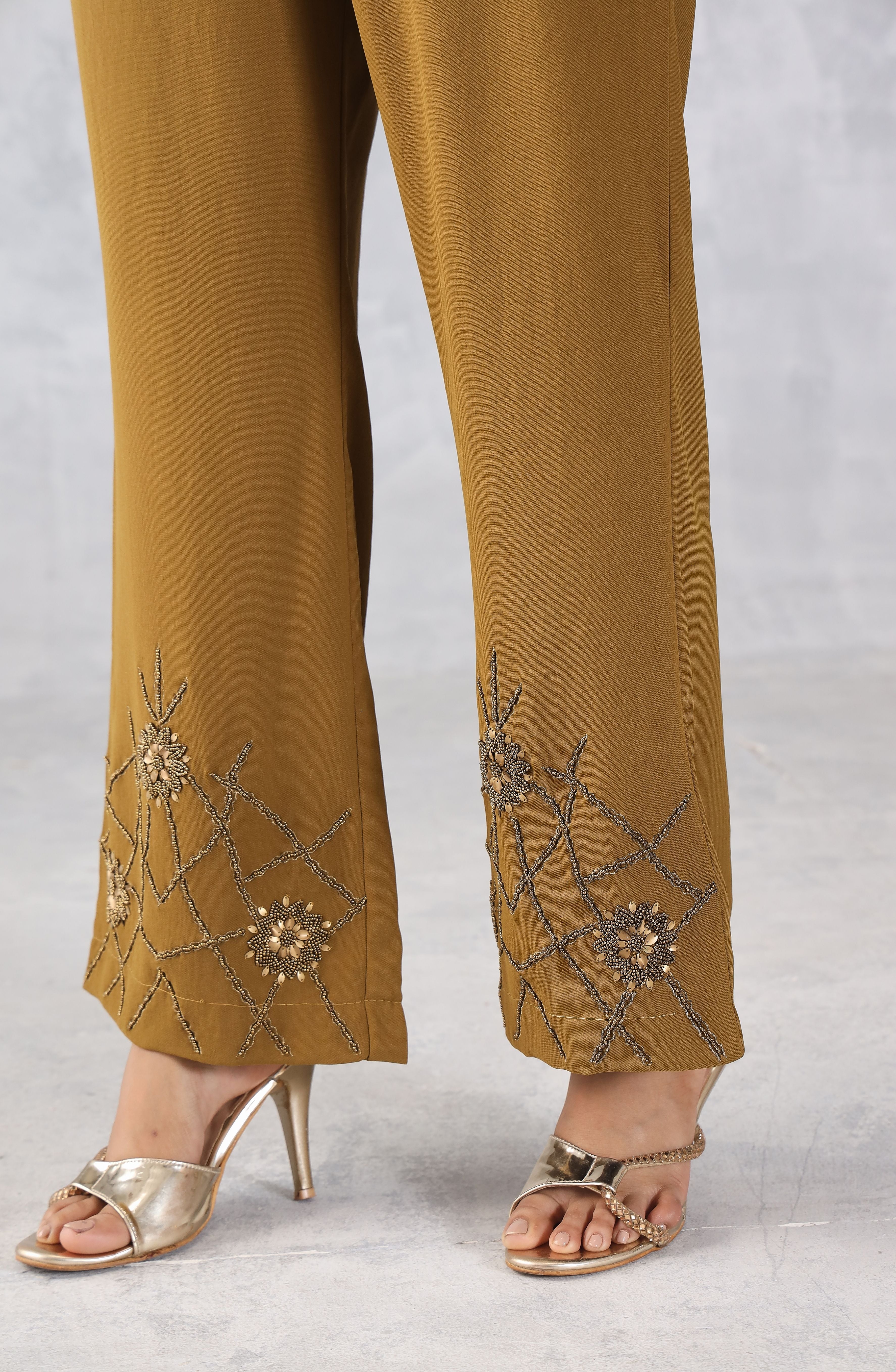 Mustard Floral Embellished Co-Ord Set