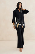 Black Leaf Embroidered Co-Ord Set
