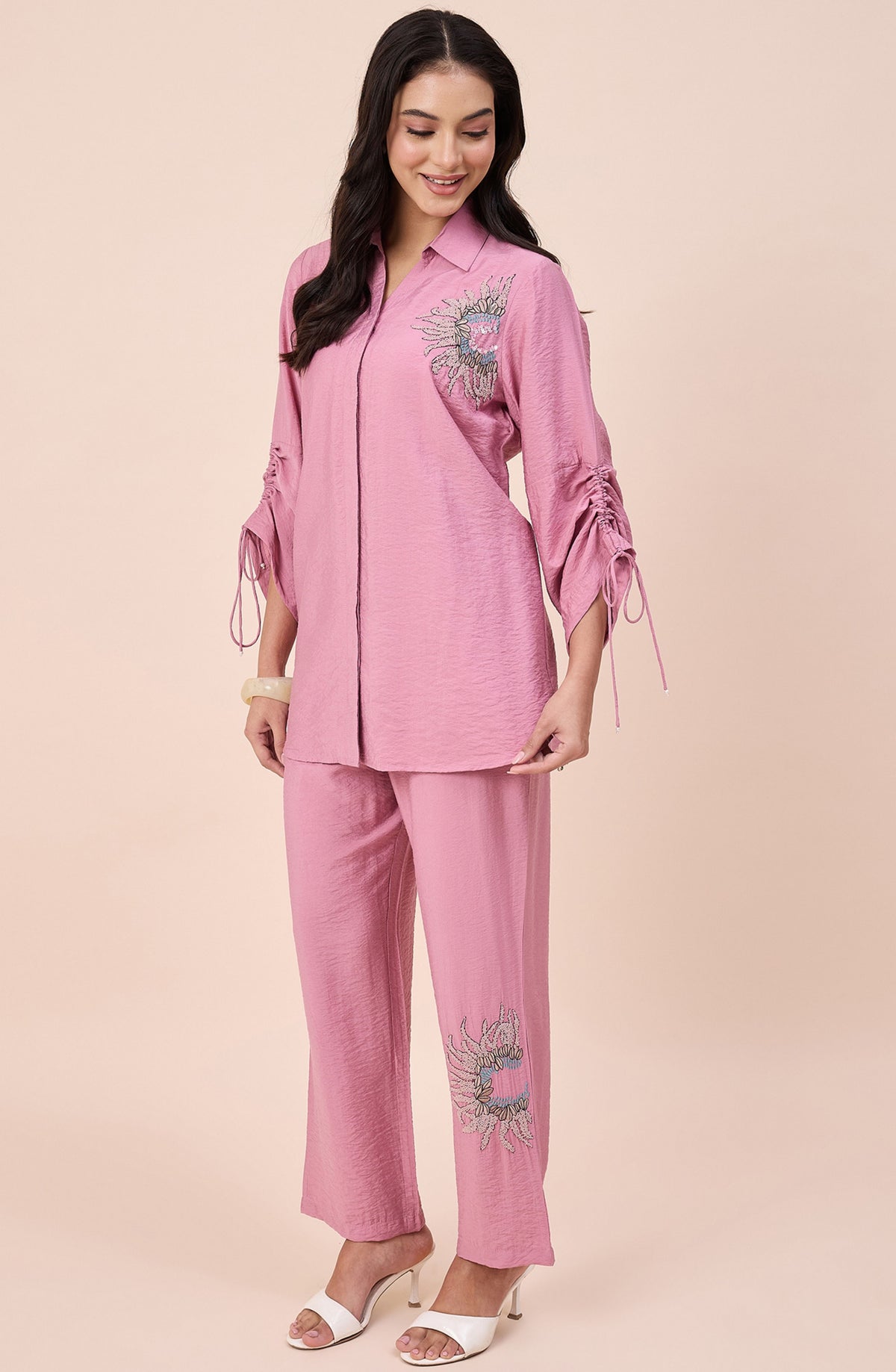 Pink Tonal Embellished Co-ord Set
