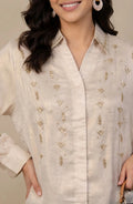Beige Sequin Embellished Shirt