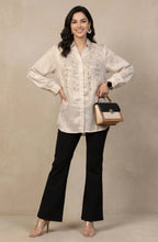 Beige Sequin Embellished Shirt