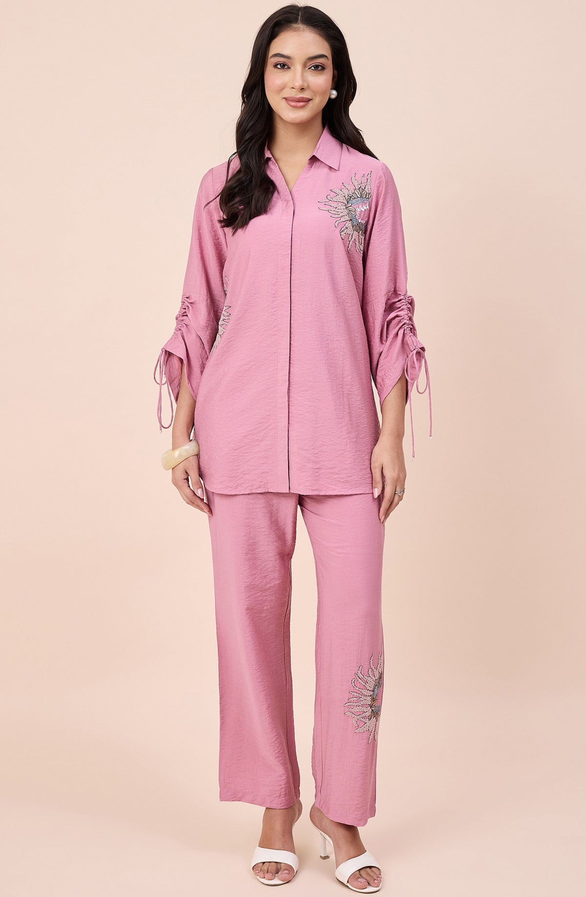 Pink Tonal Embellished Co-ord Set
