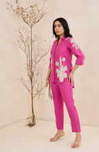 Rosetta Pink Floral Embroidered Co-Ord Set