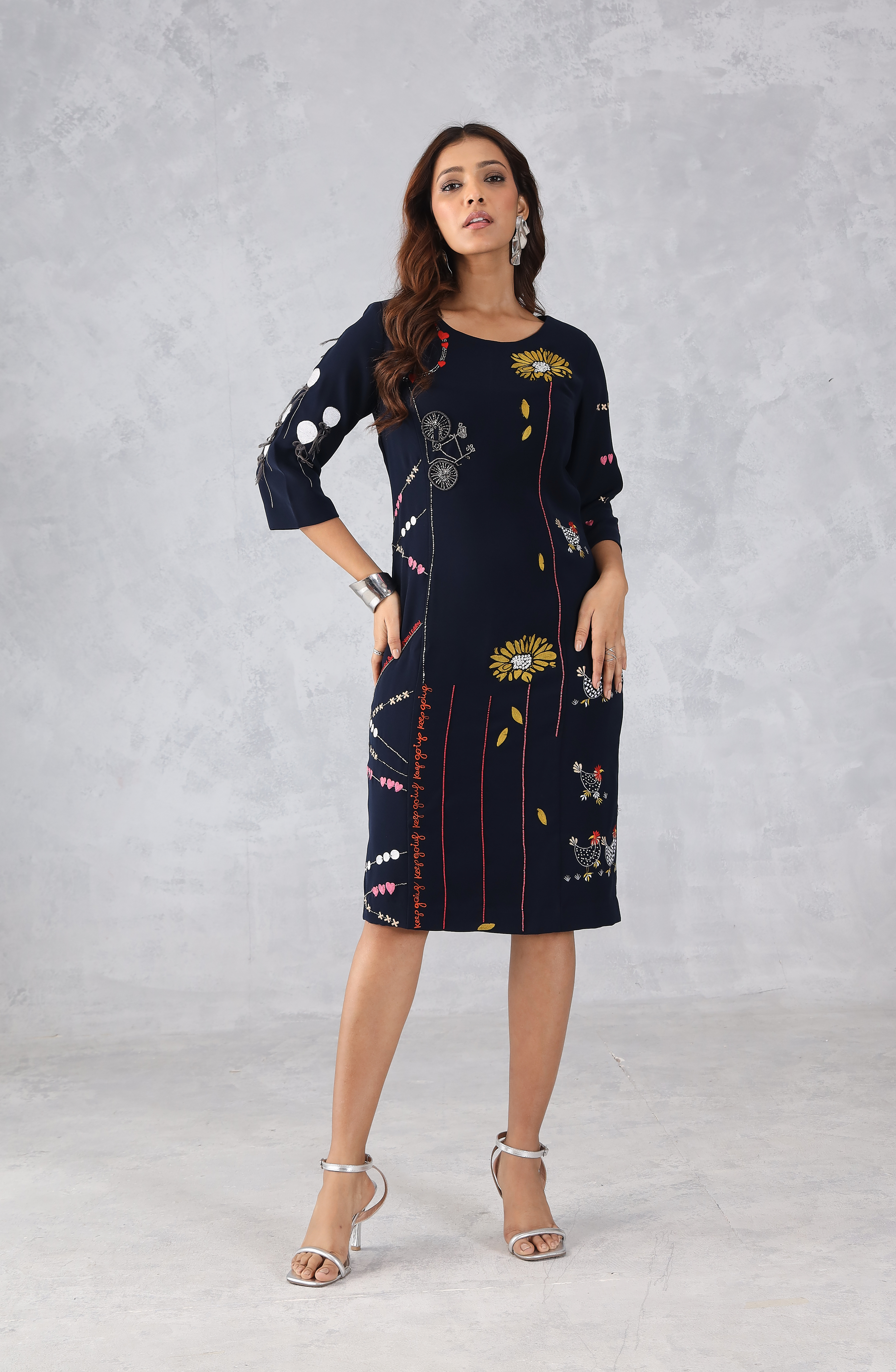 Black Embroidered Dress