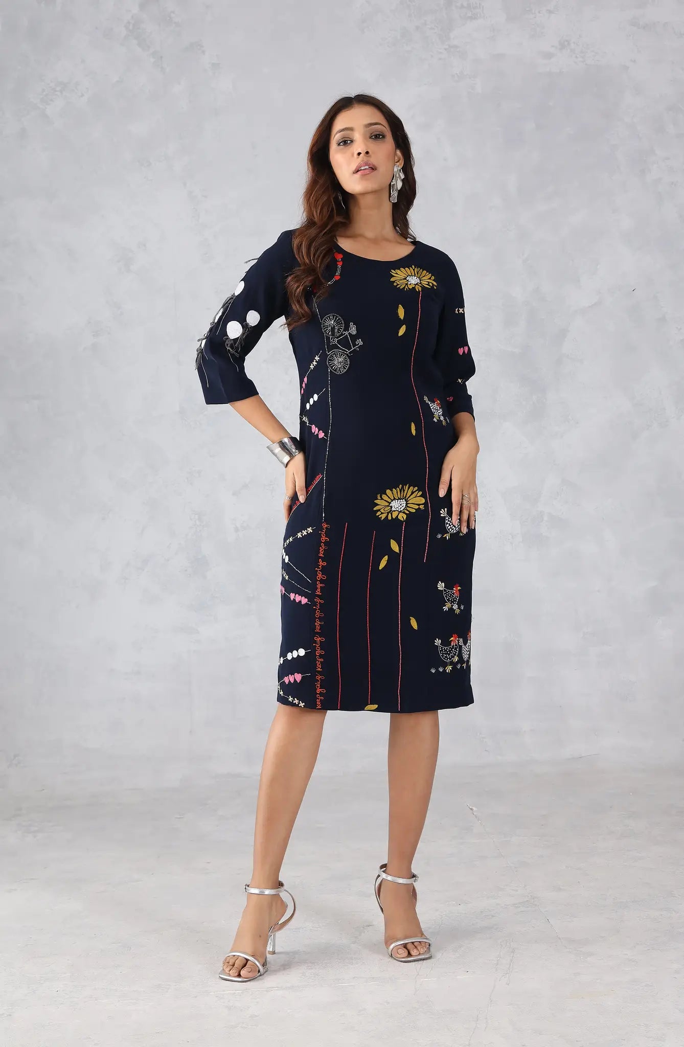 Black Embroidered Dress