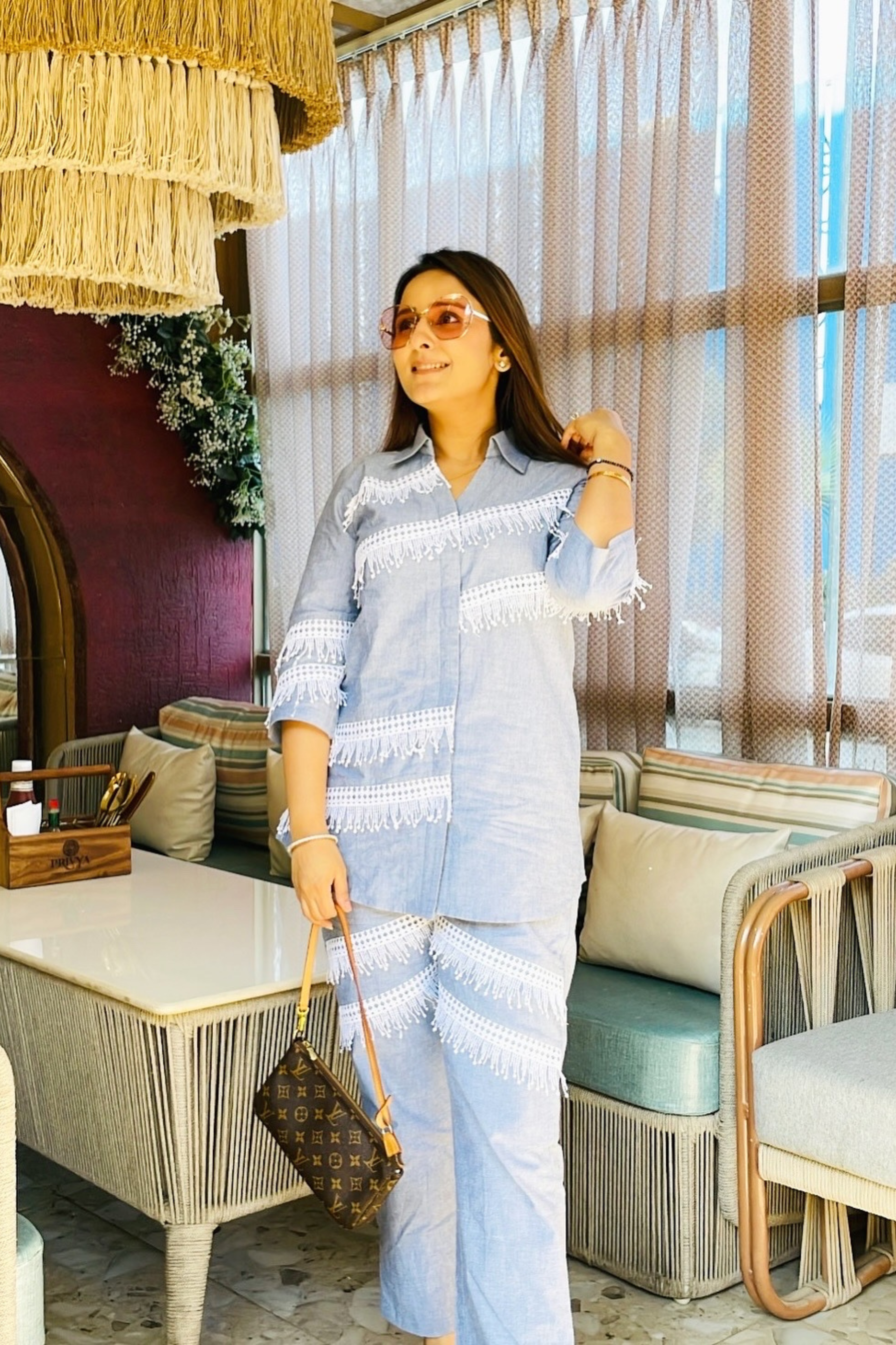 Denim Lace Co-ord Set