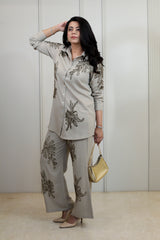 Graceful Beige Embellished Co-ord Set