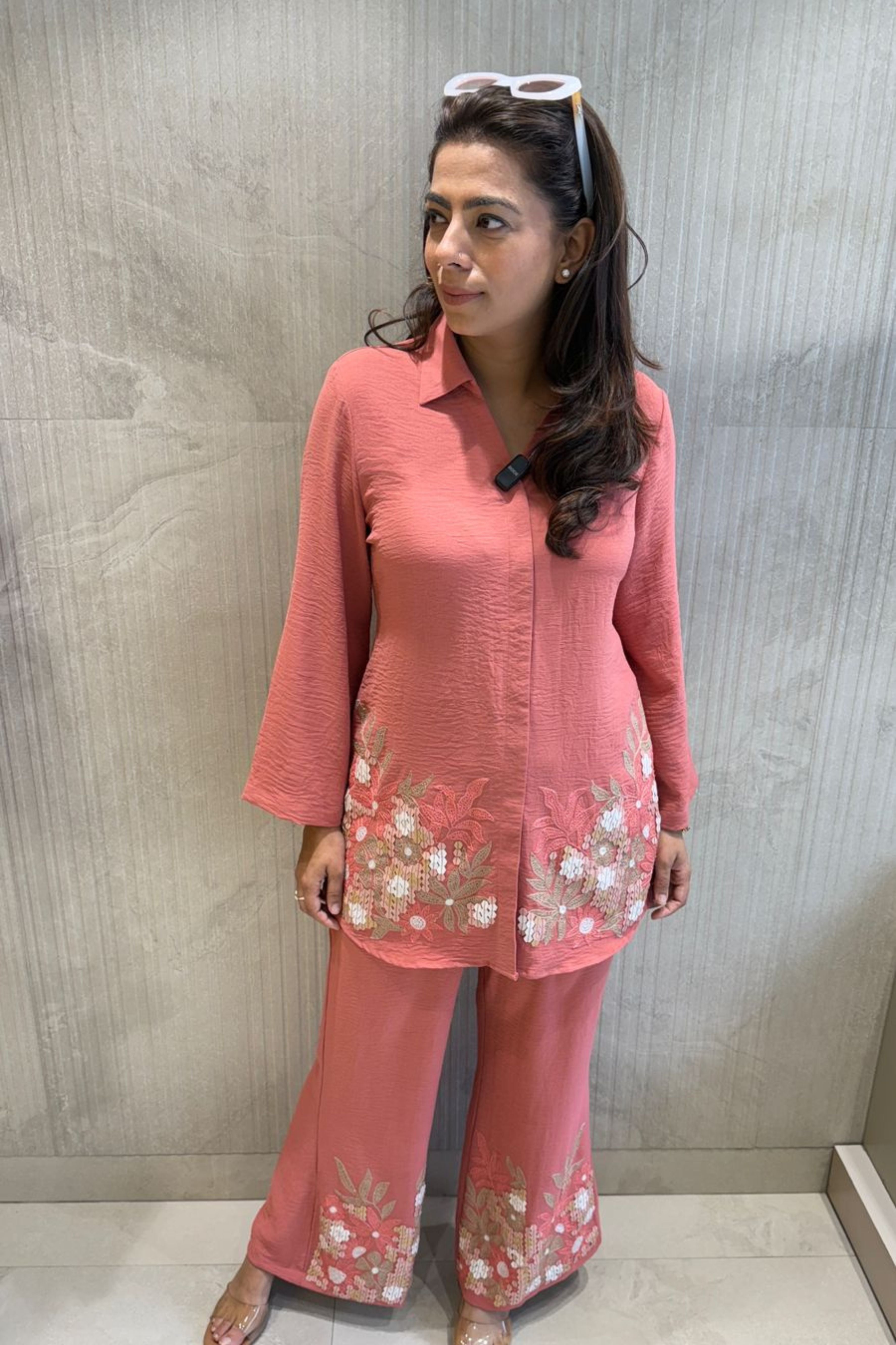 Peach Blush Embellished Co-Ord Set