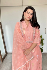 Elegant Peach Handcrafted Kurta