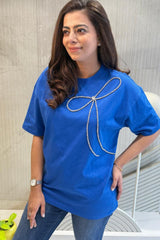 Royal Blue Crystal Bow T-Shirt