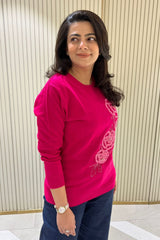 Pink Embellished Sweater