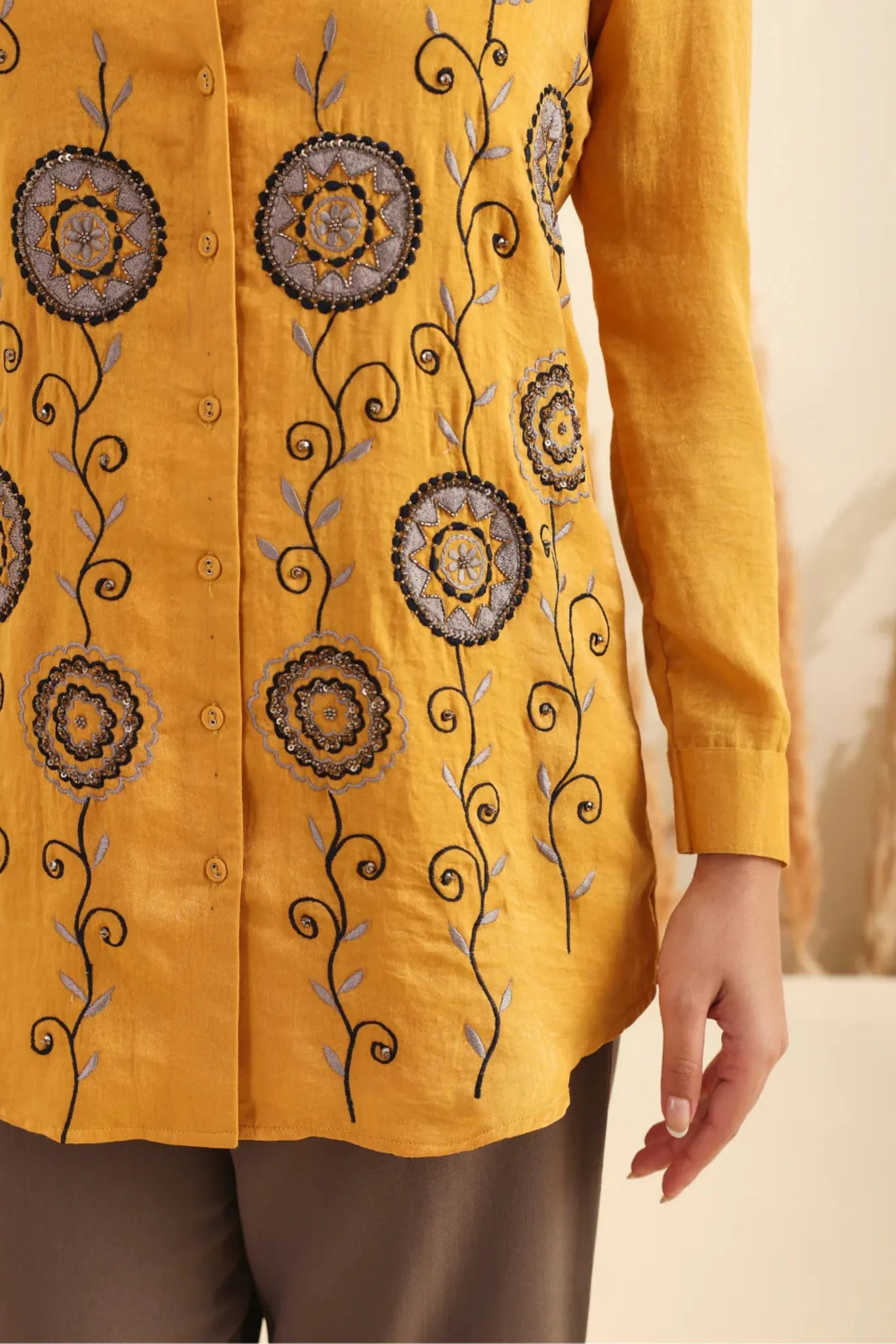 Mustard and Grey Co-ord set