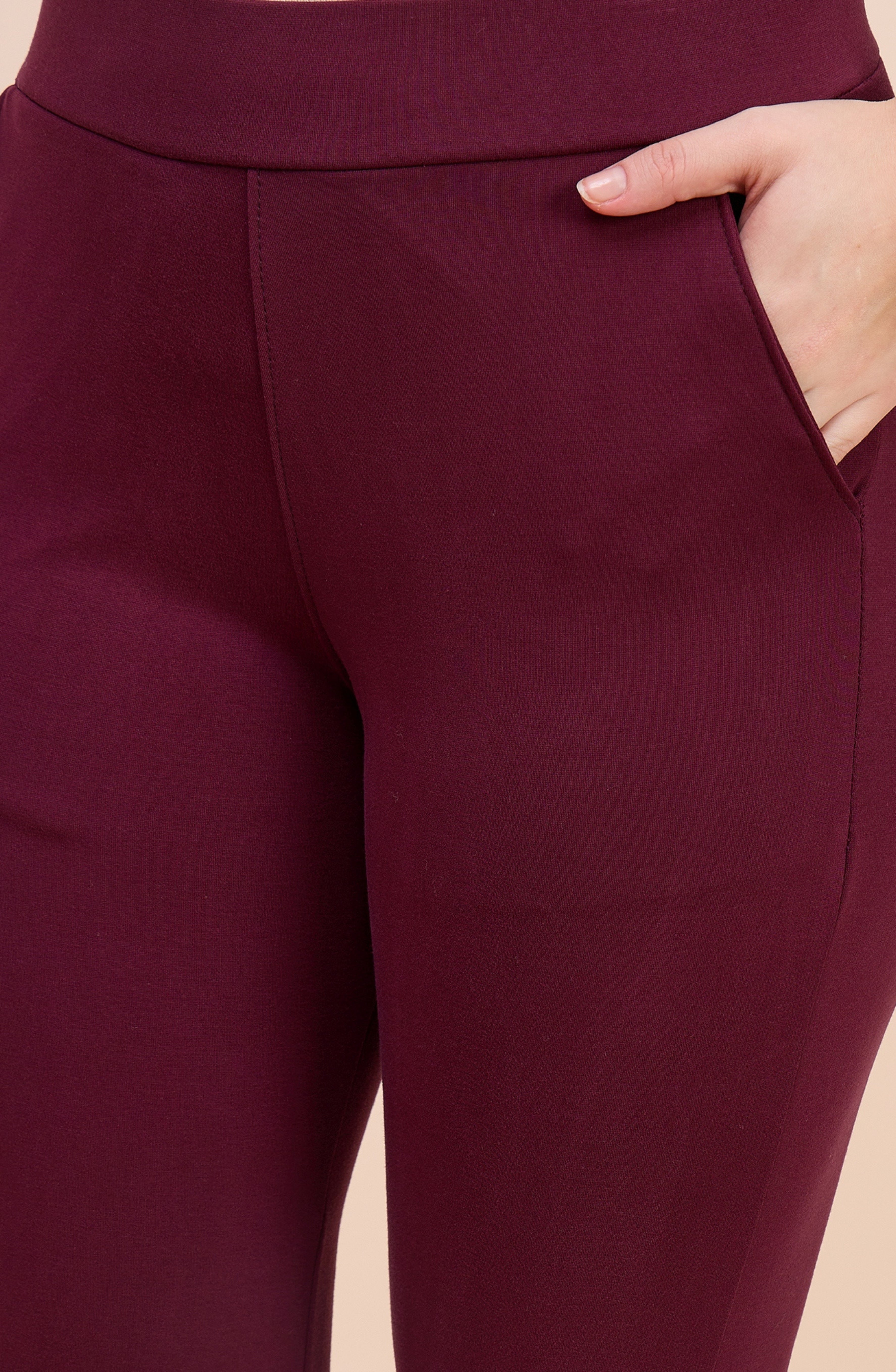Wine Maroon Bell Bottom Pants