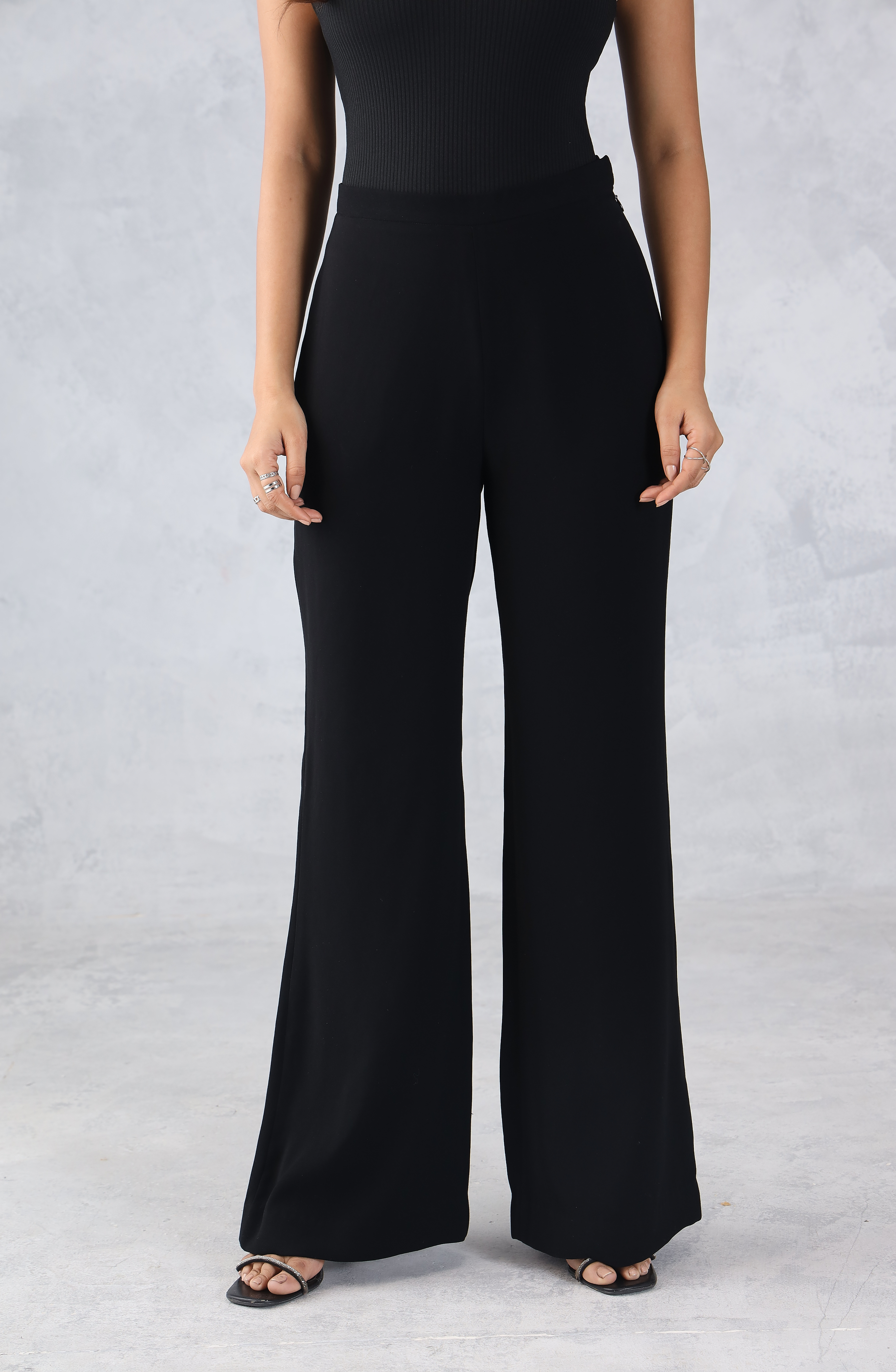 Formal Black Bell Bottom Pants