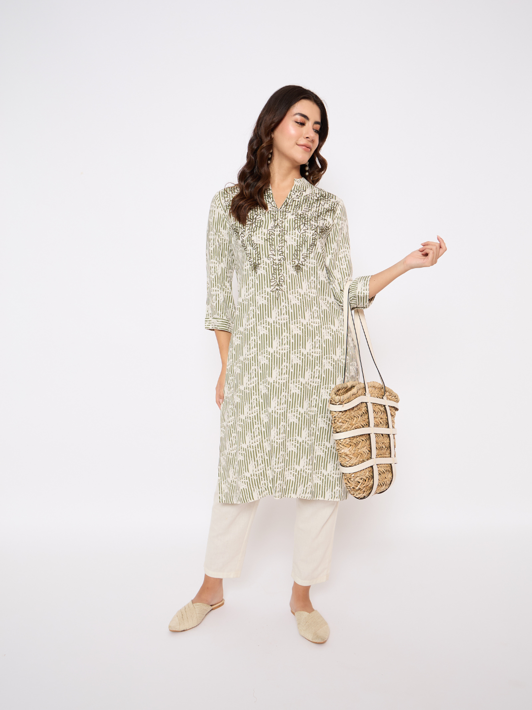 Printed Embroided Kurta