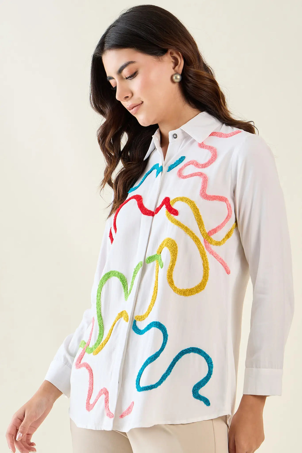 White Colorful Shirt