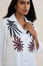 White Crystal Sequin Shirt