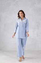 Light Blue Denim Embroidered Co-Ord Set
