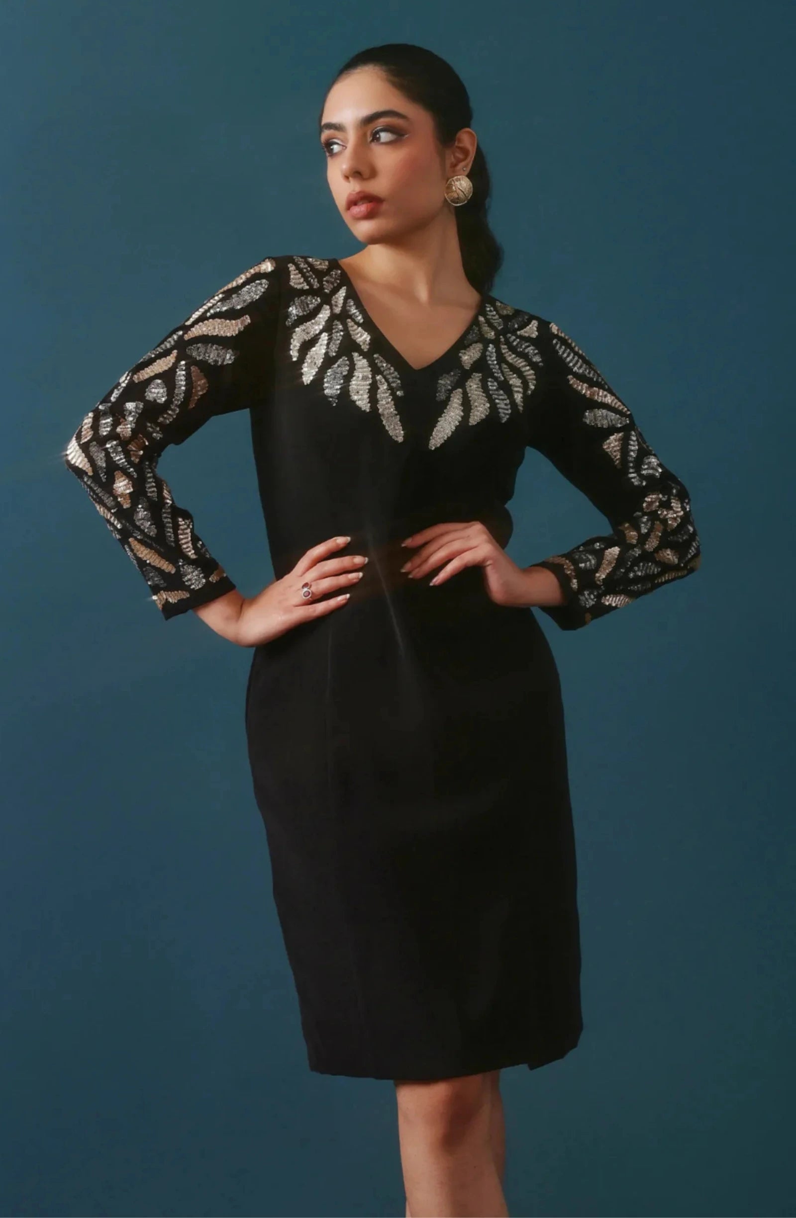 Black Sequin Dress