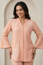 Peach Floral Embroidered Co-Ord
