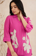 Rosetta Pink Floral Embroidered Co-Ord Set