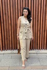 Cotton Linen Knot Style Co-Ord Set