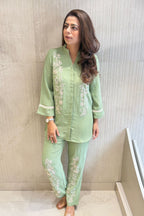 Green Floral Embellished Co-Ord Set