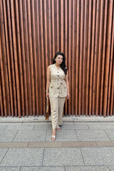 Cotton Linen Knot Style Co-Ord Set
