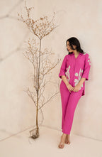 Rosetta Pink Floral Embroidered Co-Ord Set
