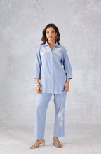Light Blue Denim Embroidered Co-Ord Set