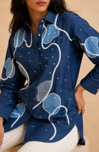 Blue Cotton Denim Patchwork Shirt