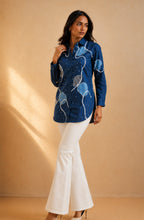 Blue Cotton Denim Patchwork Shirt