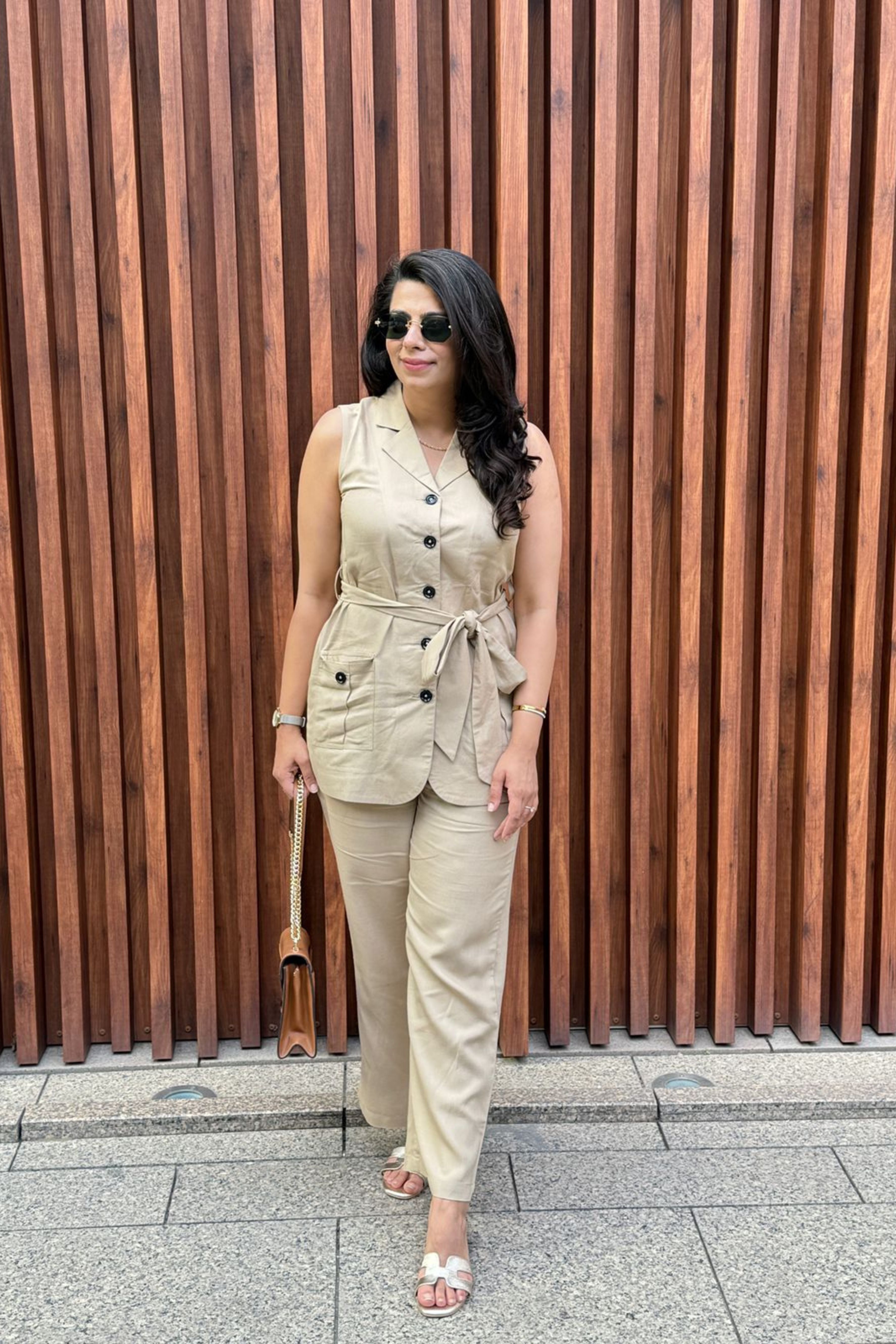 Cotton Linen Knot Style Co-Ord Set