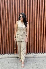 Cotton Linen Knot Style Co-Ord Set